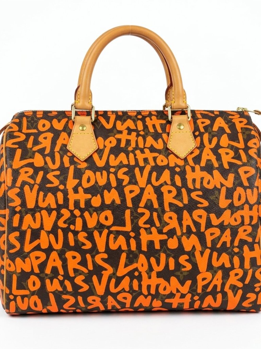 LOUIS VUITTON Speedy 30 Graffiti Orange LV Monogram Bag Stephen Sprouse Handbag